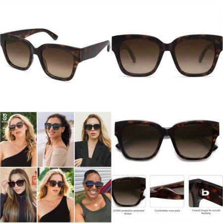 SOJOS Trendy Square Fashion Glasses WomensRetro Oversized Women Thick Fashion Glasses SJ2217