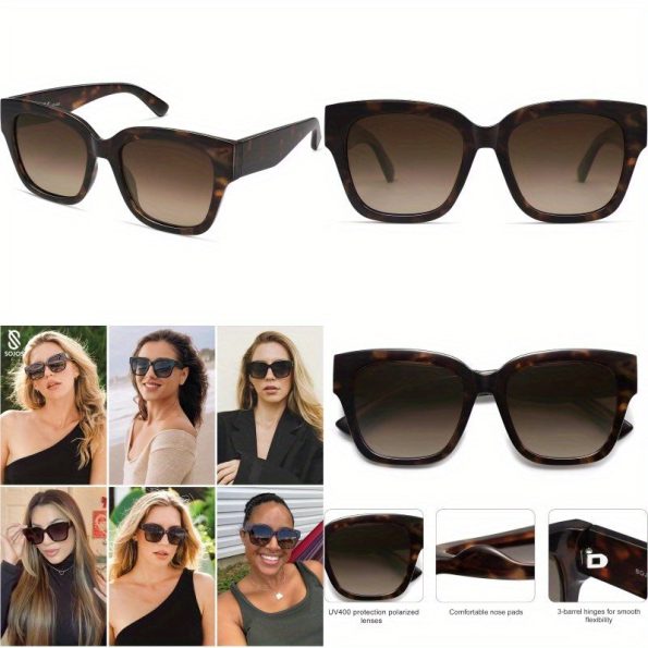 SOJOS Trendy Square Fashion Glasses WomensRetro Oversized Women Thick Fashion Glasses SJ2217
