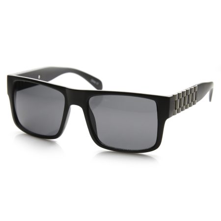 Bold Frame Flat Top Watch Bracelet Band Aviator Sunglasses 9478